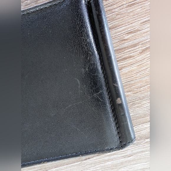 BALLY Black Leather Bifold Wallet Billfold Embossed Mens Made In Italy - Picture 2 of 8